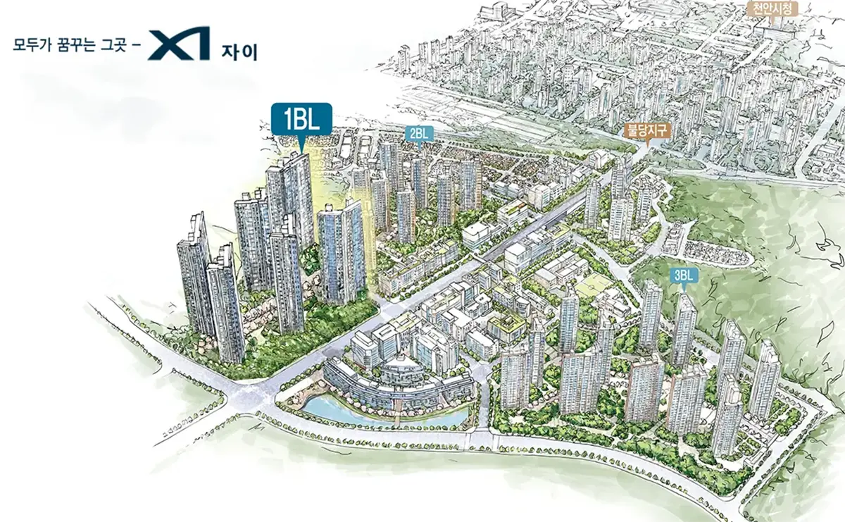 탕정지구 지도 일러스트